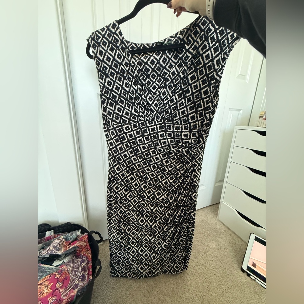 Lauren Ralph Lauren Black and White Patterned Dress